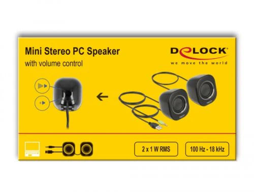 Mini Stereo PC Speaker with 3.5 mm stereo jack male and USB powered (Beställningsvara) (ny)