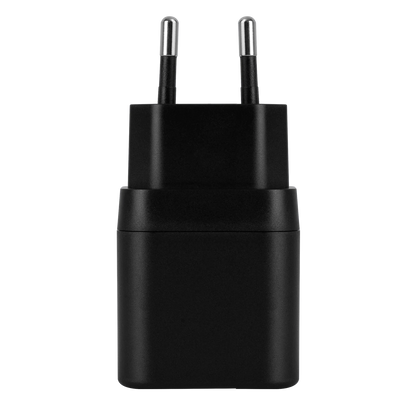 USB-C-väggladdare, 1x USB-C PD, 20 W, svart (ny)