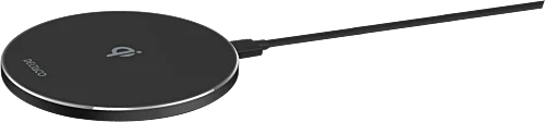 Snabb trådlös laddare med status LED, 15W, svart(ny)