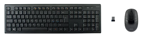 Trådlöst tangentbord och mus, USB, 10m, nordisk, svart (ny)