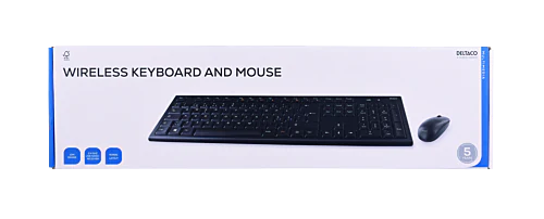 Trådlöst tangentbord och mus, USB, 10m, nordisk, svart (ny)